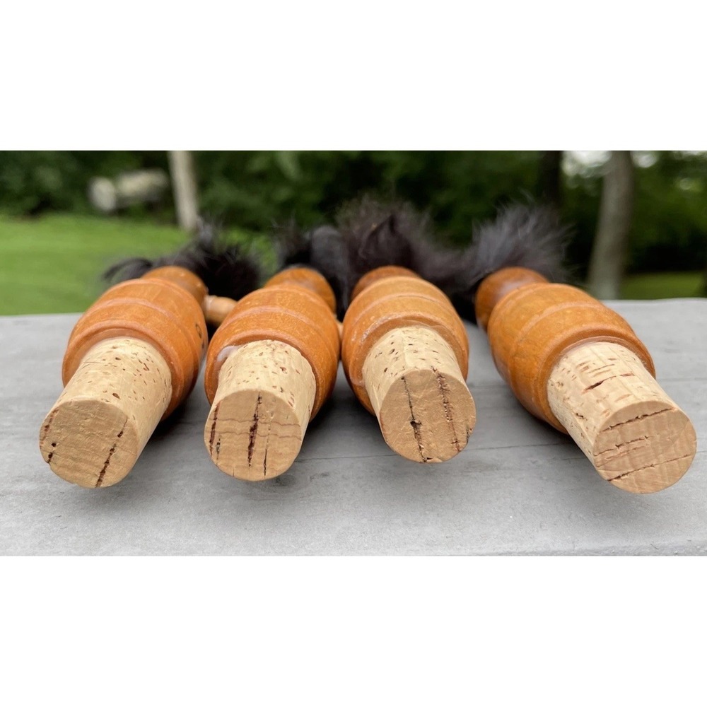 Vintage Liquor Cork Stoppers Wooden Men Barware MCM Funny Novelty Unused - Picture 11 of 12